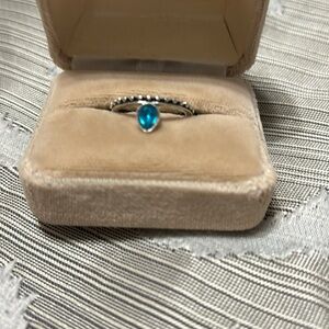 Faux blue topaz ring
